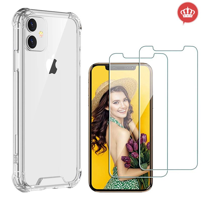 Capa Anti Shock Antiqueda iPhone 11 6.1 + 2x Películas de Vidro Básica