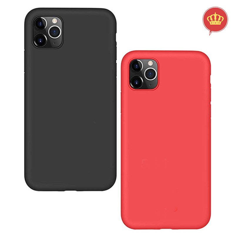 Capa Case de Silicone Preta + Capa Vermelha iPhone 11 Pro