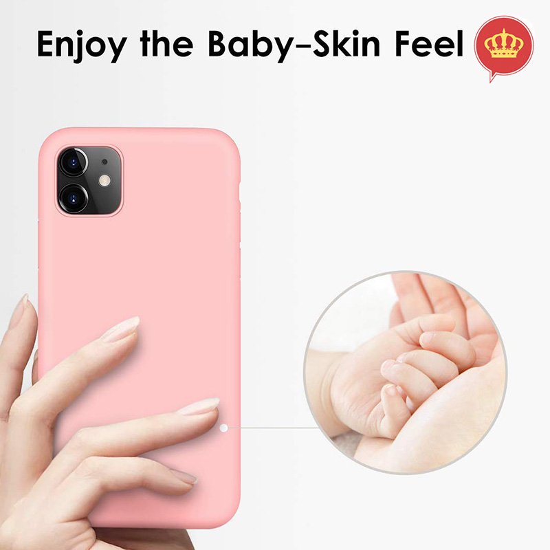 Capa Rosa Claro Silicone Flexível Resistente iPhone 11 6.1\