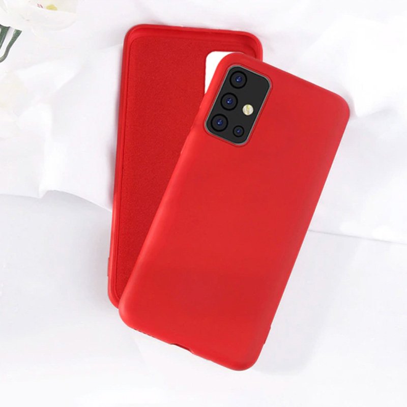 Kit Capa Silicone Vermelha Macio Galaxy A51 + Película 3D Vidro + Película  Câmera