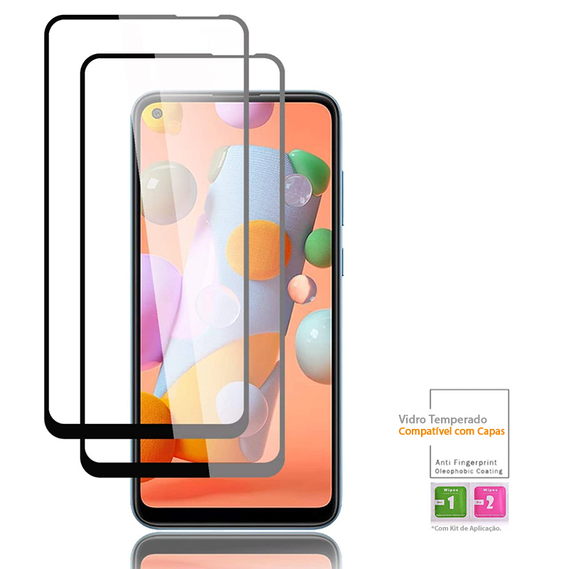 Kit 2x Películas Vidro 3D Samsung Galaxy A11 + Kit Aplicação