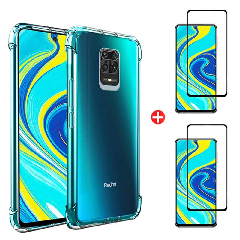 Capinha Capa Anti Queda Redmi Note 9S + 2x Películas 5D Nano Flexível