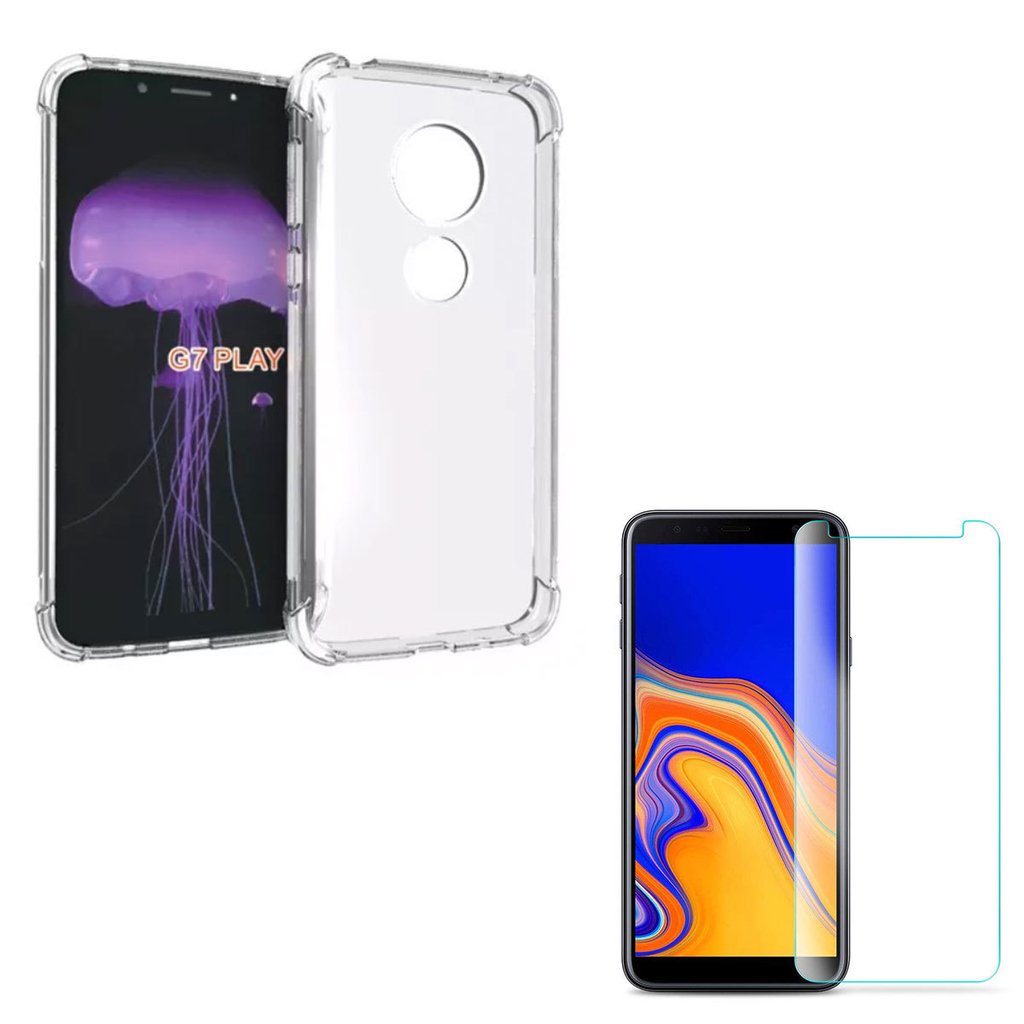 Kit Capinha Anti Impacto + Película de Vidro Moto G7 Play - XT1952