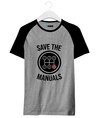 Camiseta Raglan Save The Manuals - Carros Manuais