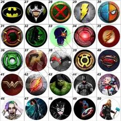 Super Heróis Hqs Geek 10 Bottons Buttons Pins Broches 3,5 Cm na internet