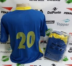 Jogo de Camisa Play Fair c/18 Azul/Amarelo - comprar online