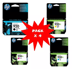 Cartuchos de tinta inkjet originales HP 920 y 920XL (Delivery Pack 4 colores)
