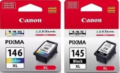 Cartuchos de tinta inkjet originales Canon 145 PG-145XL + 146 CL-146XL  (Delivery pack negro