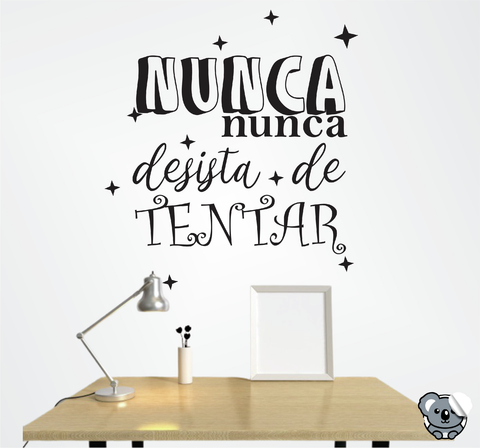 Nunca Desista-Inspirado Lema Sentença Wall Stickers para