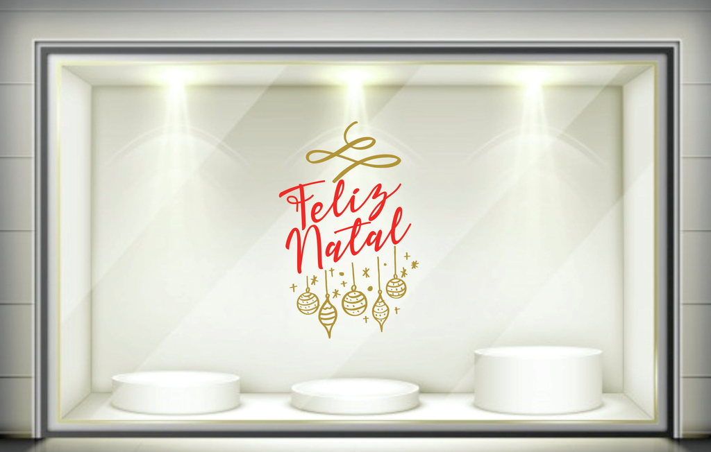 Adesivo de Parede e Vitrine Decoração de Natal - Promocional Adesivo de Parede e Vitrine Decoração de Natal - Promocional