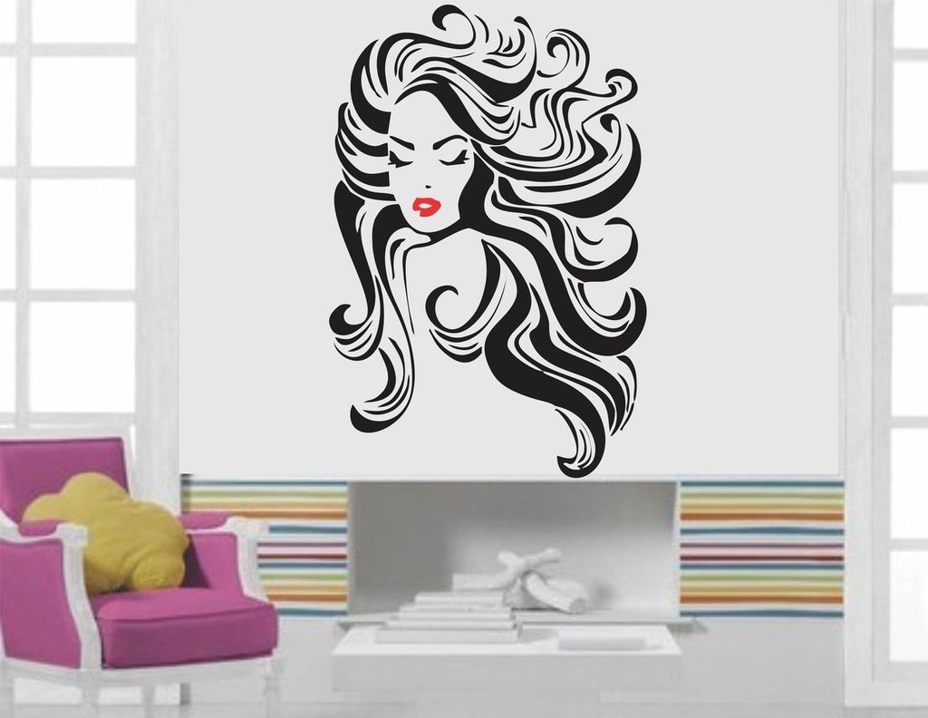 Etiqueta do salão de beleza decalque do cabelo nome posters tempo hora  decalques da arte da parede do vinil decoração mural do salão de beleza  adesivo