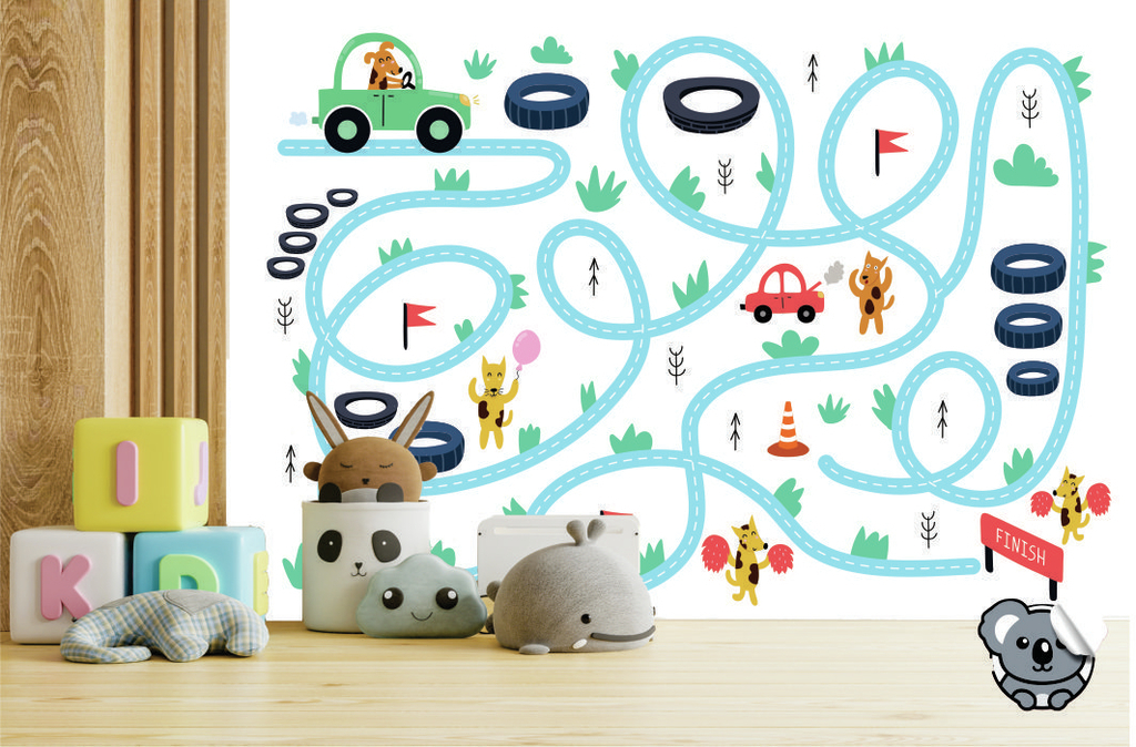 Papel de Parede Infantil Pista e Carrinhos, pista de carrinhos infantil -  thirstymag.com