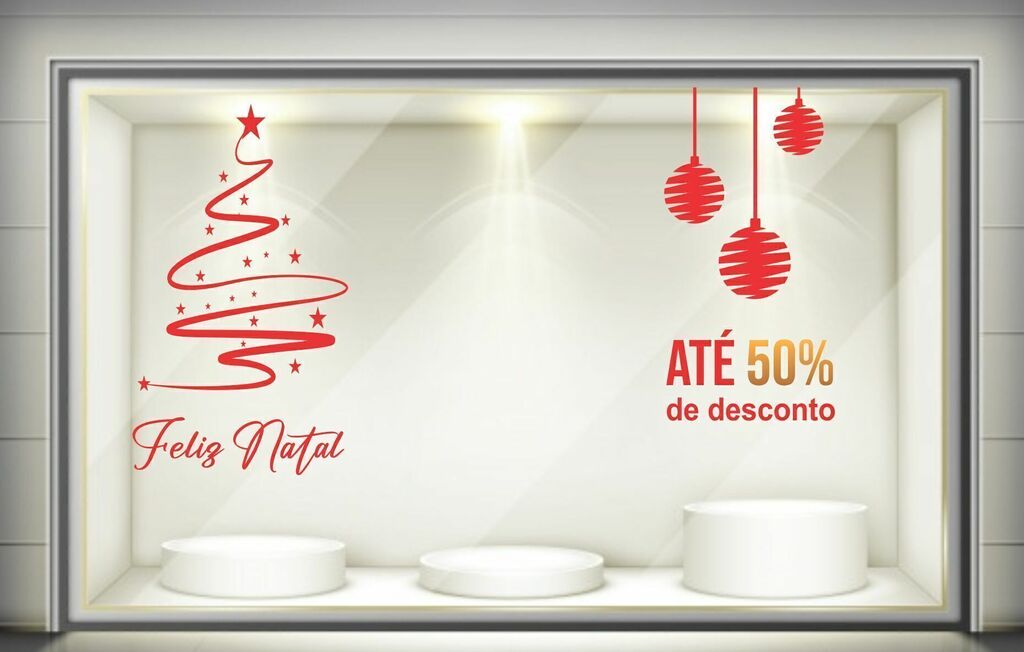 Adesivo de Vitrine - Decoração de Natal - Adesivos Natalinos Adesivo de Vitrine - Decoração de Natal - Adesivos Natalinos