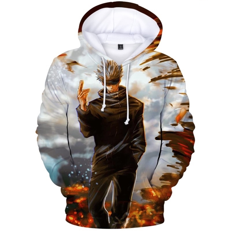 Blusa Jaqueta 3D Full Gojo Satoru Jujutsu Kaisen Anime Top 2021