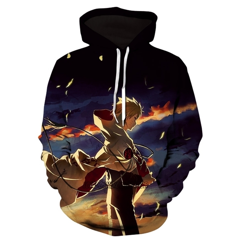 Blusa Jaqueta 3D Naruto Uzumaki Manto Hokage Anime Touca Canguru