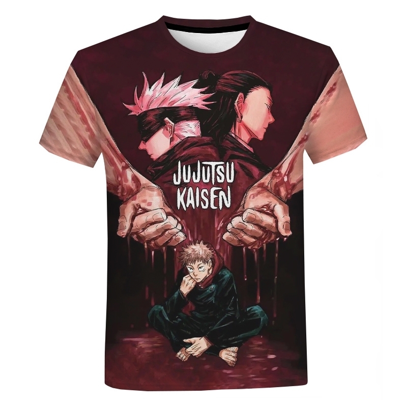 Camisa Camiseta Itadori e Mestres Jujutsu Kaisen Anime Impressão 3D F