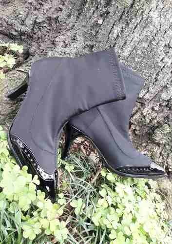 Bota Botineta Vestir Neoprene Y Cuero 2019 Negro Quica Puelo