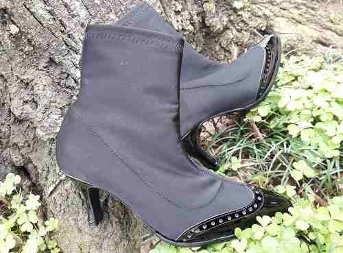 Bota Botineta Vestir Neoprene Y Cuero 2019 Negro Quica Puelo