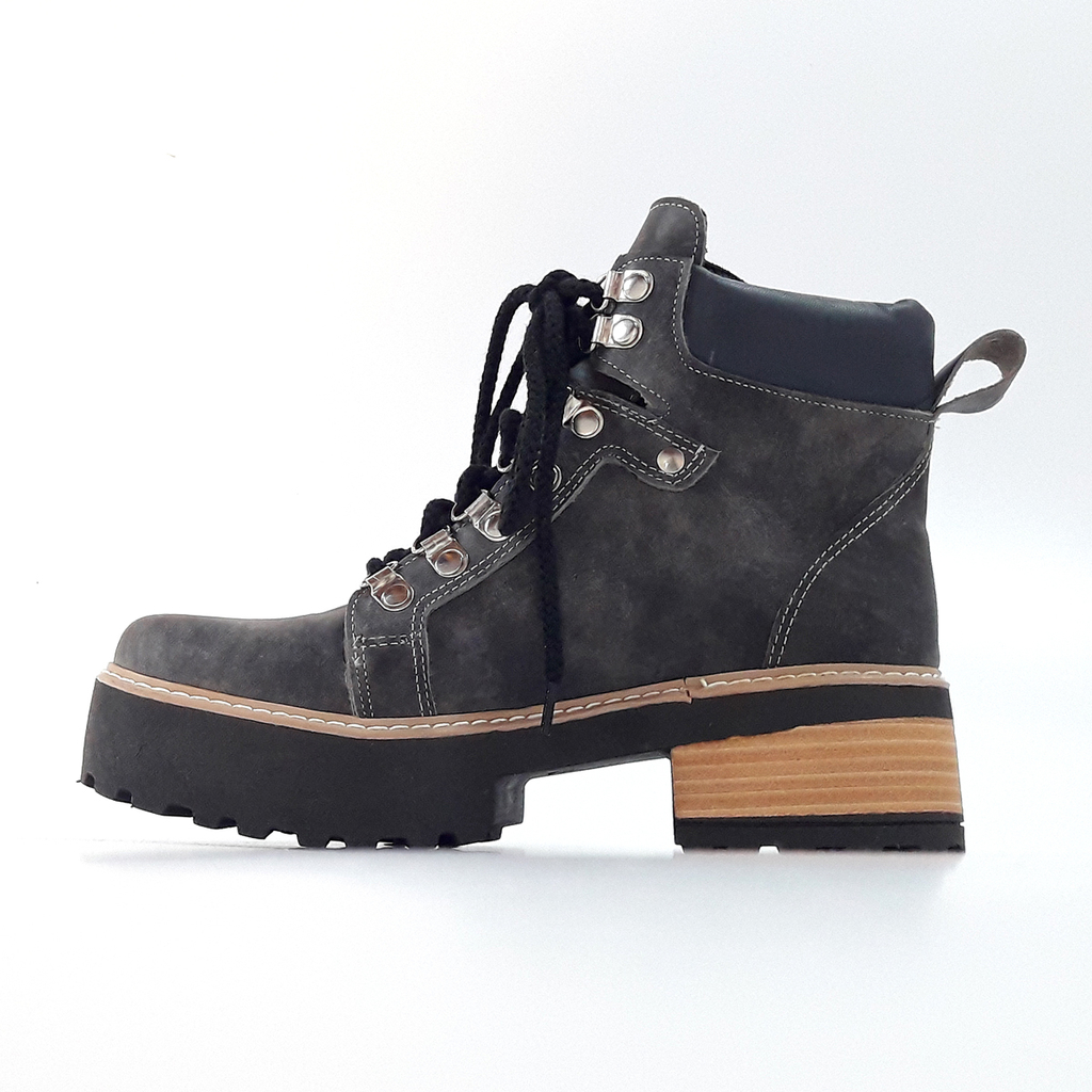 Borcegos Botas Plataformas Cuero Invierno Mujer Livianas Alpinos