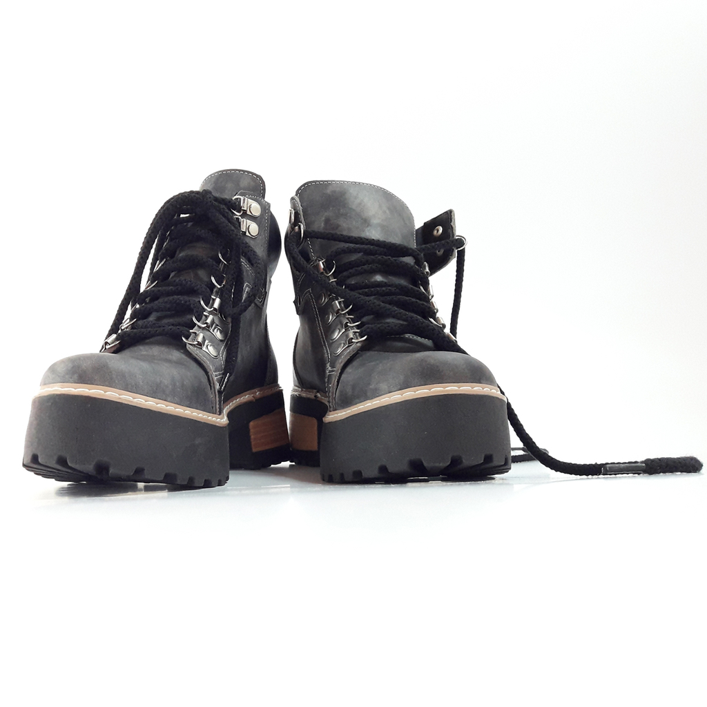 Borcegos Botas Plataformas Cuero Invierno Mujer Livianas Alpinos