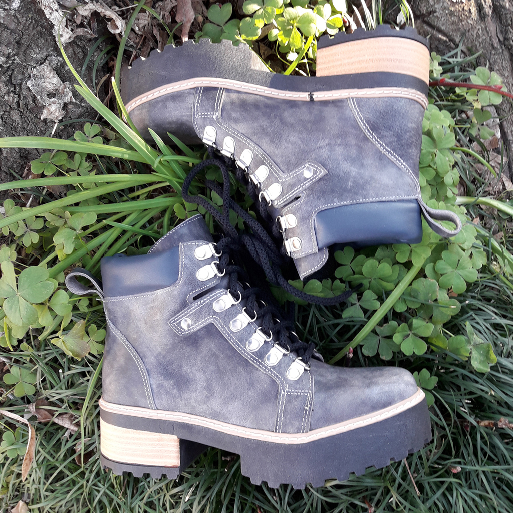 Borcegos Botas Plataformas Cuero Invierno Mujer Livianas Alpinos