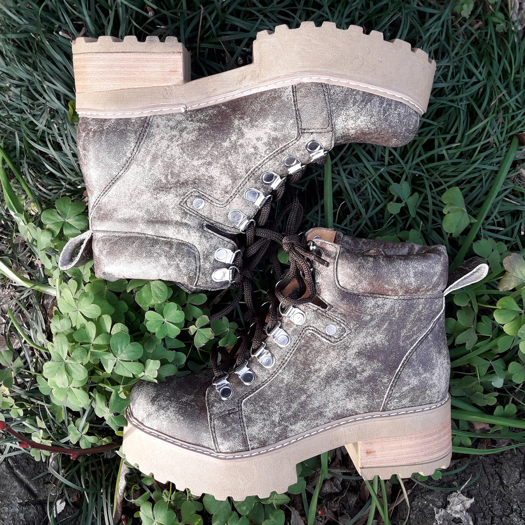 Borcegos Botas Plataformas Cuero Invierno Mujer Livianas Alpinos
