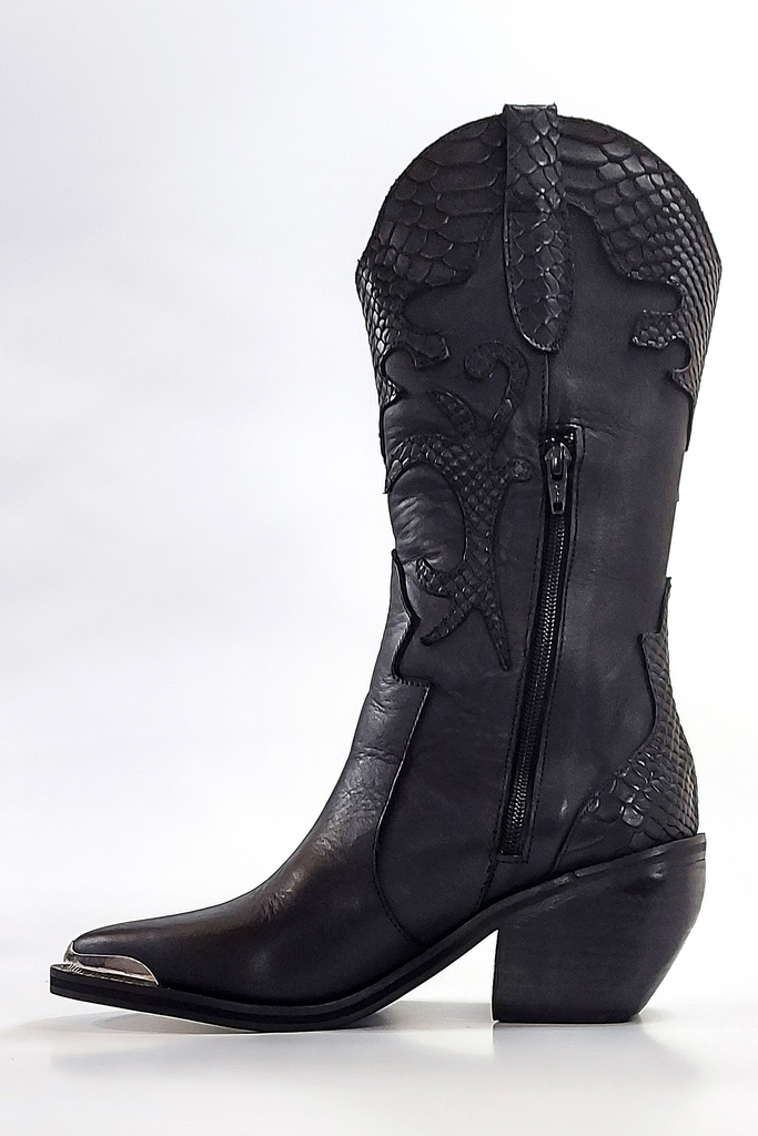Botas Texanas Caña Alta Detalles Crocco Cuero Quica Casbas