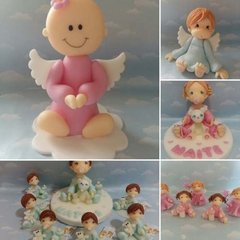Souvenirs Bautismo Nacimiento 10 Angelitos Bebes Porcelana