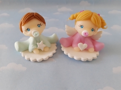Combo 10 Souvenirs bebes angelitos porcelana fría