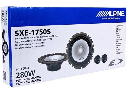 Set De Medios Alpine SXE-1750S 280 Watts 6.5 Pulgadas de Fidelidad Con –  Audioshop México lo mejor en Car Audio en México