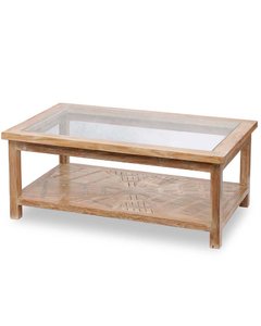 Mesa baja teca y vidrio - buy online