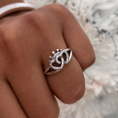 ANILLO DOBLE CORAZÓN CON CIRCONIAS
