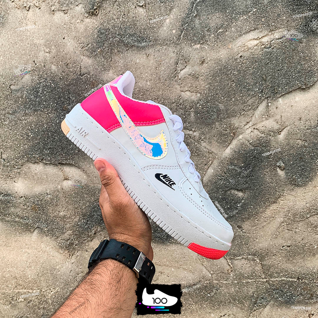 nike air force pink white