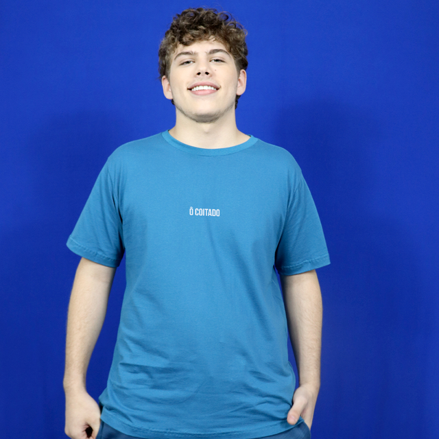 Camiseta Do Brasil Branca E Azul Casal CAMISETA AZUL PETRÓLEO - Ó COITADO
