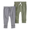 Carters pack pantalones varón - Verde/Negro rayado