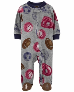 Carter's Enterito Pijama con pies micropolar - Gris pelotas