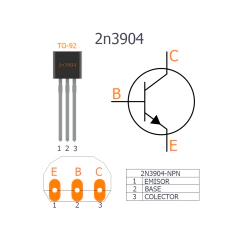 Pack 5x Transistor 2N3904 NPN 40V 200ma TO92 Arduino Nubbeo - comprar online