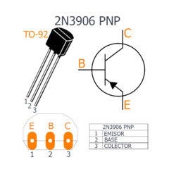 Transistor 2N3906 PNP 40V 200ma TO92 Arduino Nubbeo en internet