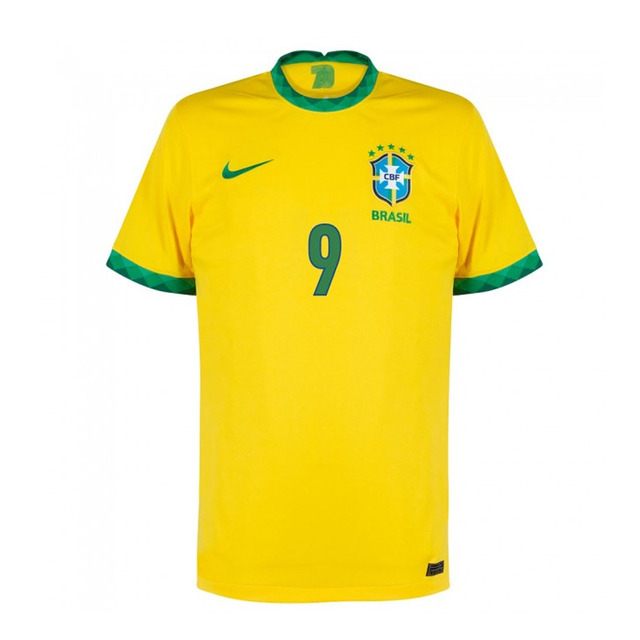Camisa Seleção Brasil Home 20/21 Ronaldo 9 Torcedor Nike Masculina - Amarelo