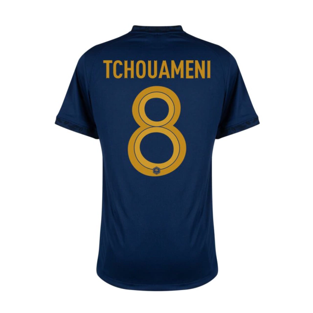 Camisa Seleção França Home 2022 Tchouameni 8 Torcedor Nike Masculina - Azul
