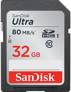 Cartão Memória Sd 32gb Classe10 Sandisk Ultra 80mb/s