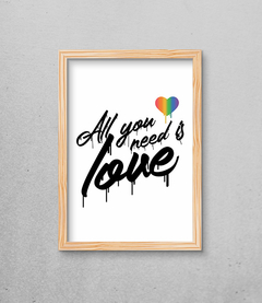Quadro All You Need is Love - Casa Rock Store