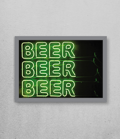 Quadro Efeito Neon Beer, Beer, Beer - Casa Rock Store