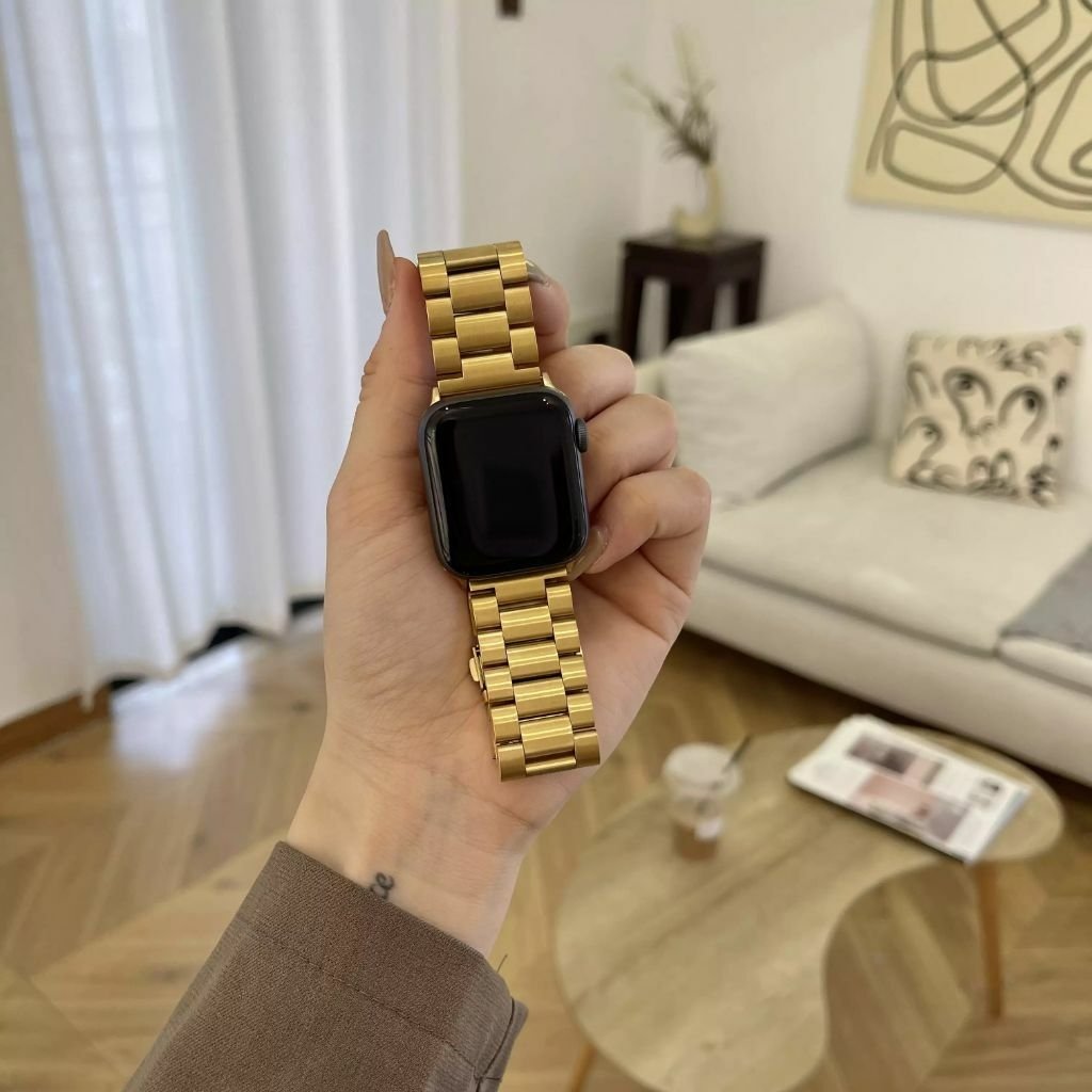 Pulseira metálica para apple watch | Dourada, rosê gold e preta | 42mm,44mm  e 45mm