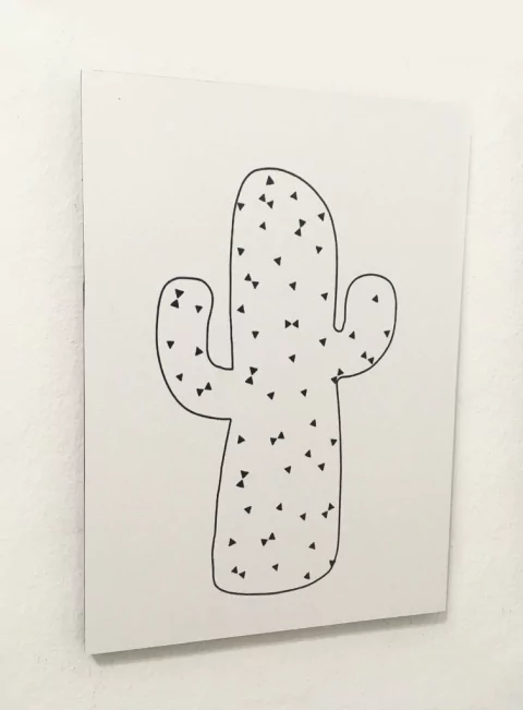 Cuadro Estilo Nordico Cactus Blanco