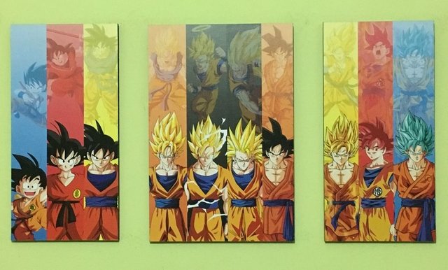 Cuadros - Tríptico Evolución de Goku B Cuadros - Tríptico Evolución de Goku B