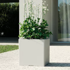 Maceta de plastico Cubo N 30 color Blanco - Amalfi