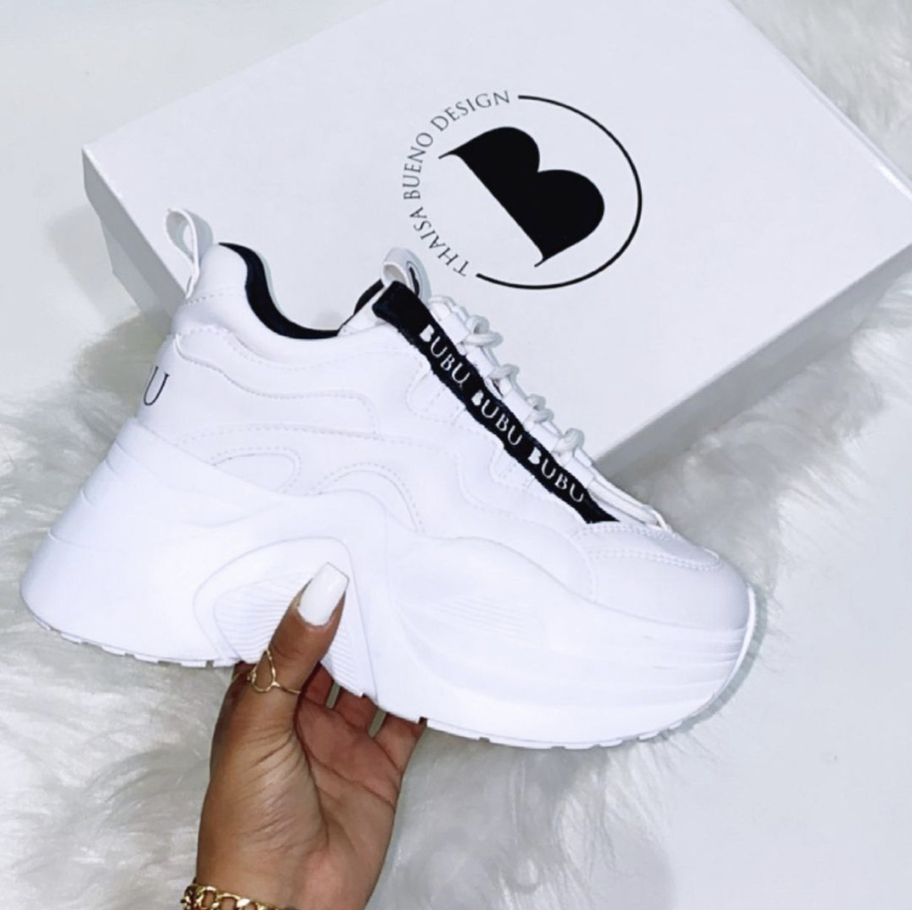 MYBUBU TÊNIS REFLETIVO BRANCO e PRETO – Bubu Store