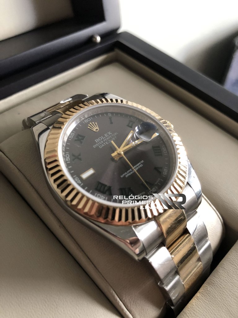 rolex dourado e prata