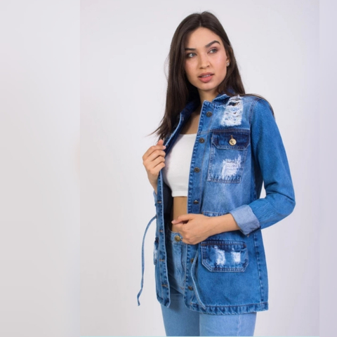 camisa jeans feminina lady rock